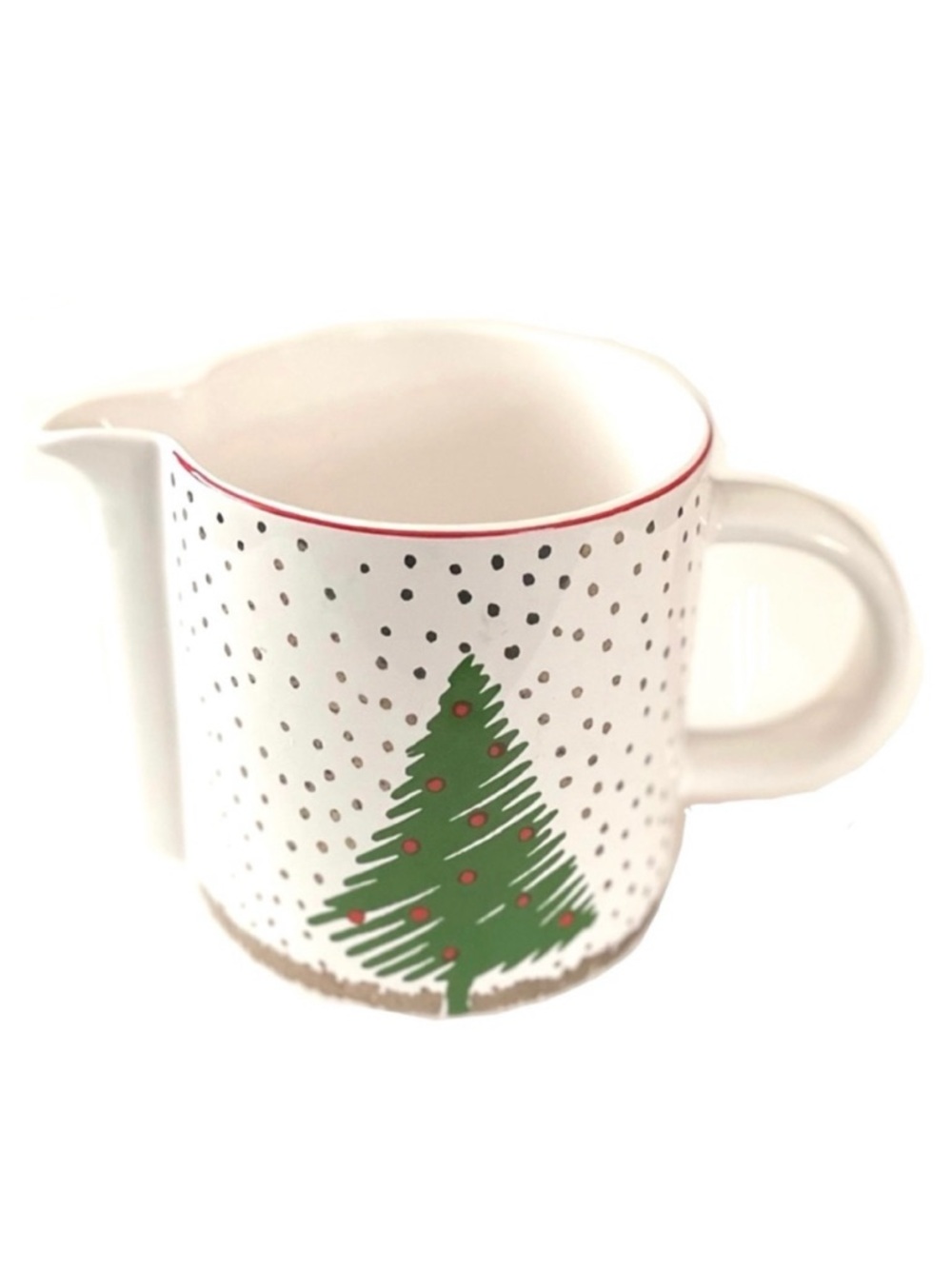 Vintage Waechtersbach Ceramic Pitcher with Christmas Tree in Snow Graphic